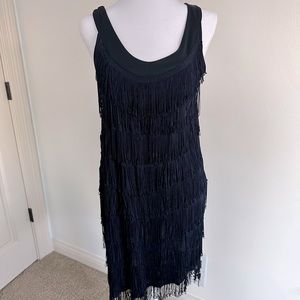Navy Blue flapper fringe dress